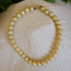 Vintage Yellow Beaded Necklace